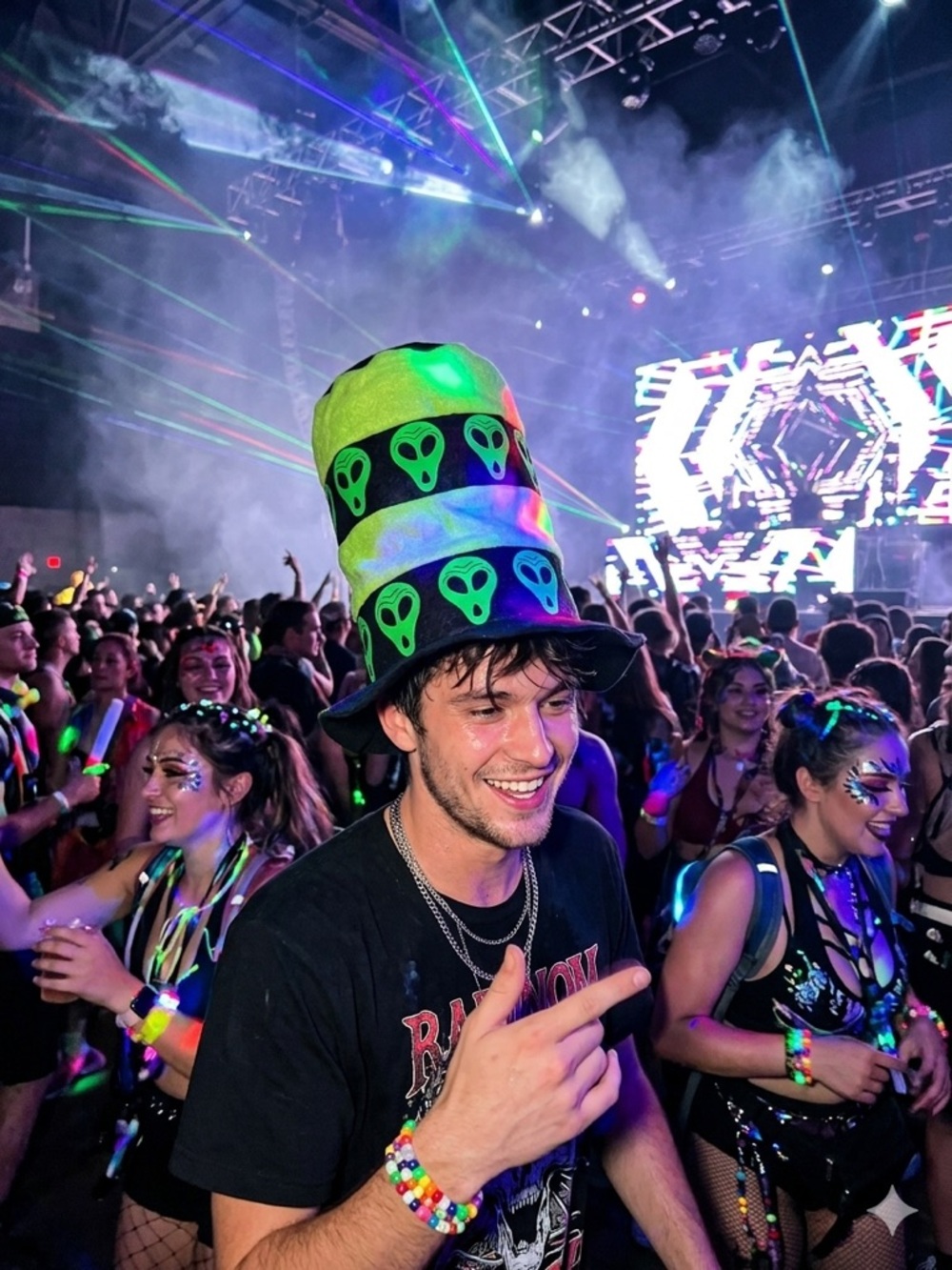 VTG 90s Alien Glow Dr. Suess Hat